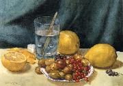 Hirst, Claude Raguet Still Life with Lemons,Red Currants,and Gooseberries Germany oil painting artist